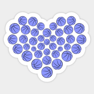Blue Basketball Heart by Balls Sticker